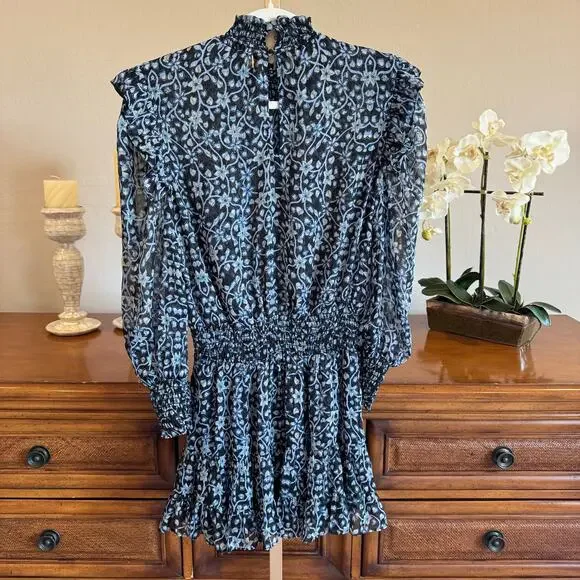 MISA Los Angeles x Revolve Gianna Mini Dress Nightshade Flora M NWT - Picture 5 of 7